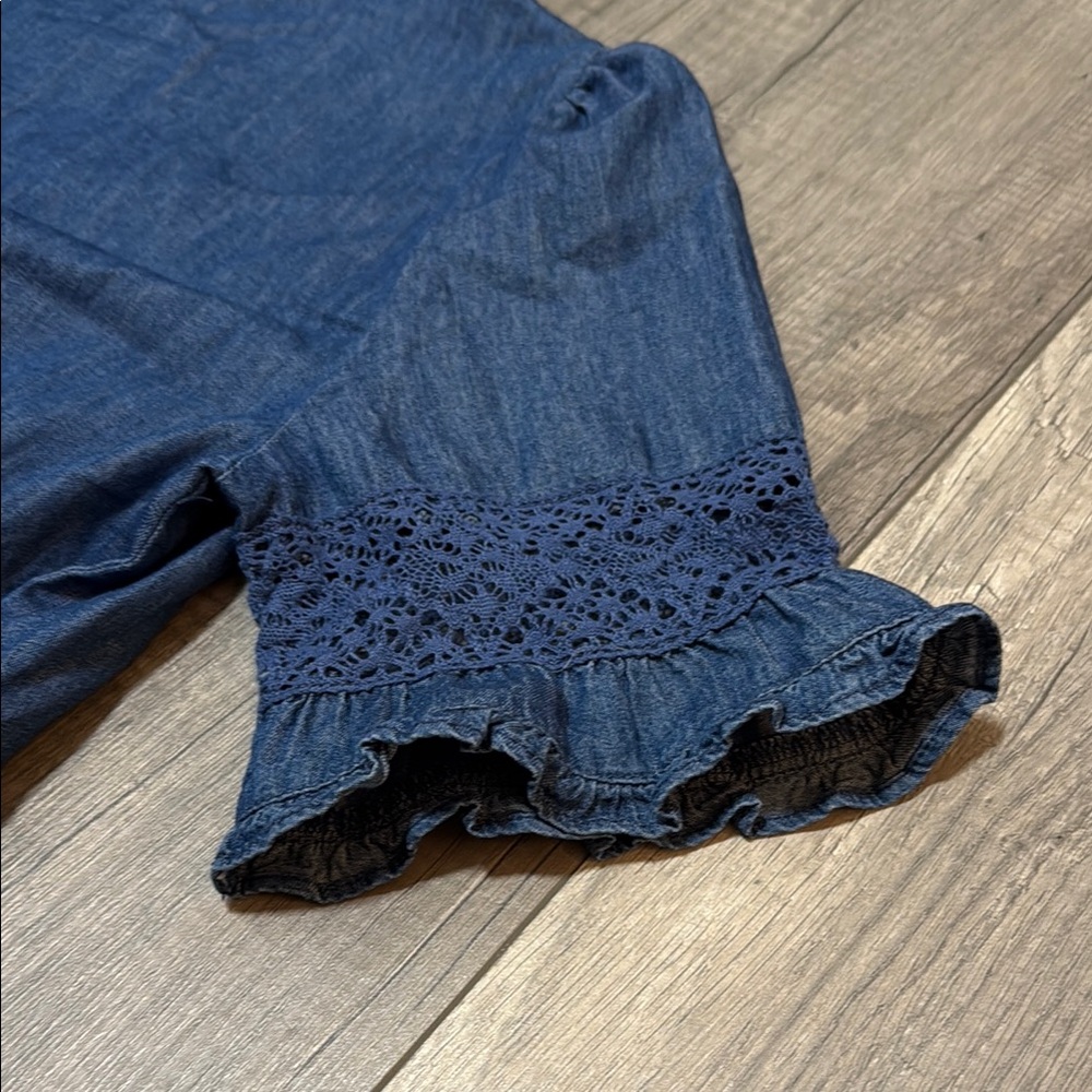 Gap × LoveShackFancy Denim Tiered Midi Dress - Picture 9 of 10